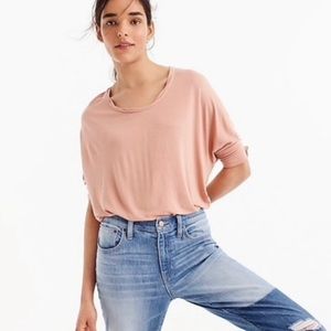 EUC J. Crew Blush Dolman Sleeve Scoop Neck Top
